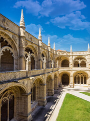 Obraz premium The Hieronymites Monastery, Mosteiro dos Jeronimos is located in Lisbon Portugal