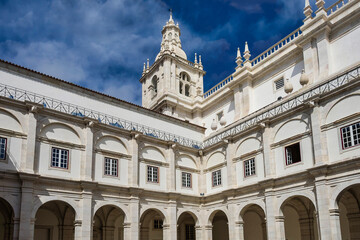 Fototapeta na wymiar Courtyard at the church of sao vicente de fora in Lisbon, Portugal.