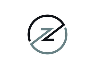 Letter Z logo in a modern round geometric style. Vector design