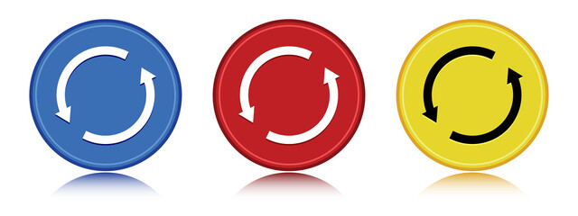 Update arrow icon flat round button set illustration