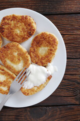 Fried cottage cheese pancakes