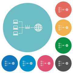 Network address translation flat round icons