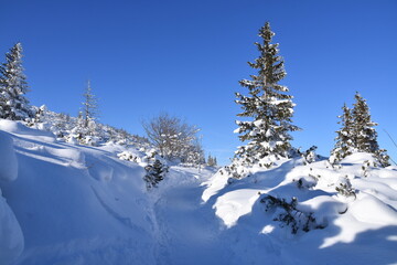 Polish mountains Tatry winter snow in the mountain