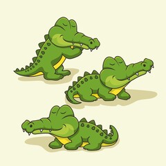 Alligator Cartoon Animals Set Collections