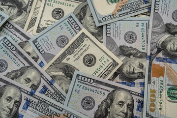 pile of usa dollars as background for design