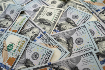 pile of usa dollars as background for design