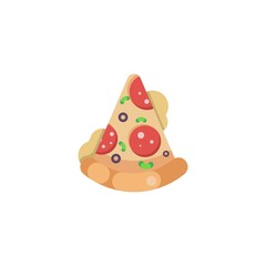 Pizza slice icon, vector illlustration, pizza flat icon, isolated on white background