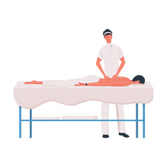 Obraz premium Massage Flat Illustration