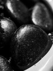 Black and white smooth pebbles