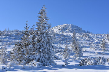 Polish mountains Tatry winter snow in the mountain