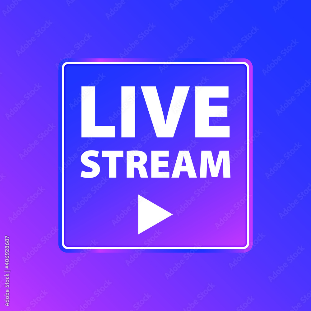 Aufkleber live stream icon vector in gradient. eps 10 vector illustration.