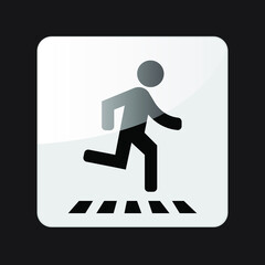 Pedestrian crossing - crosswalk flat icon symbol. Eps 10 vector illustration.