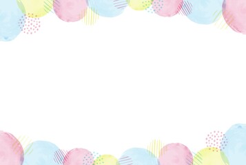 かわいい手描きのパステルカラーのフレーム