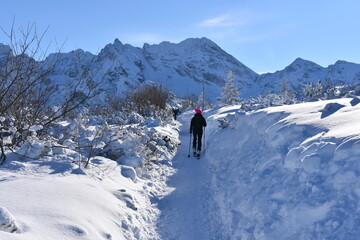 Polish mountains Tatry winter snow in the mountain