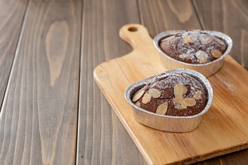 バレンタイン向け　ハート型のチョコレートマフィン　