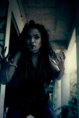 Vampires Woman in upset moody.