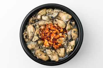 Oyster rice on white background