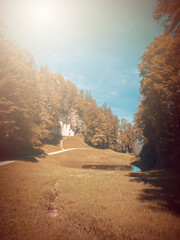  In Autumn.Fantasy fable in Park with Sunrise scene.
