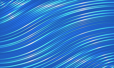 Blue color abstract lines background with waves.