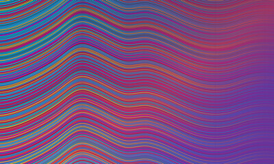 Colored abstract background with lines. Waves striped cover.