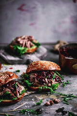 FIVE SPICE PULLED DUCK BUN WITH PLUM SAUCE