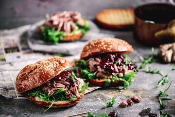 FIVE SPICE PULLED DUCK BUN WITH PLUM SAUCE