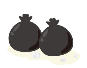 ゴミ袋に入ったゴミのベクターイラスト
