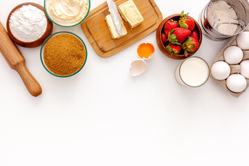 Celebratory strawberry Gift pie with shortcrust pastry for valentine's day, mother's day and women's day