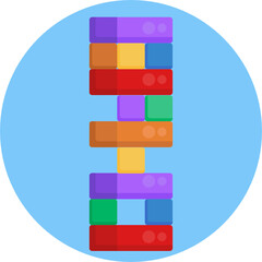 Jenga icon vector illustration. Set of tower game. Wooden stack block toy