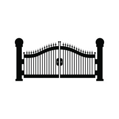 gate sign. Gate or fence icon. vector illustration.