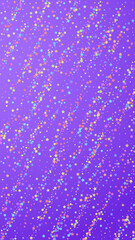 Festive remarkable confetti. Celebration stars. Colorful stars dense on violet background. Good-looking festive overlay template. Vertical vector background.