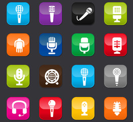 Microphone icons set