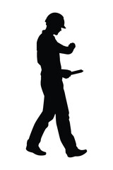 Engineer silhouette vector on white background