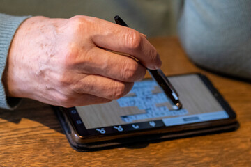Fototapeta premium Seniorin mit einem Smartphone