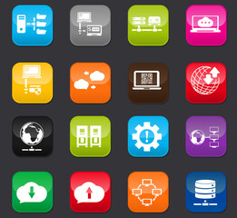 Internet, server, network icons set