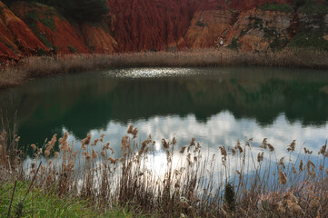 Bauxite Cave Lake. Otranto, Italy