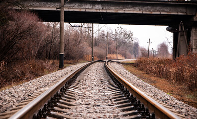 Railway under the bridge.