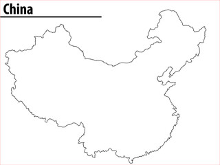 China map isolated on white background. Vector illustration