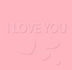 Vector image for the Valentine day, All lovers day with the text I love you and with the hearts.
