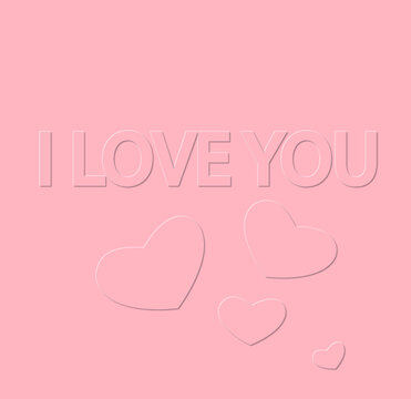 Vector image for the Valentine day, All lovers day with the text I love you and with the hearts.