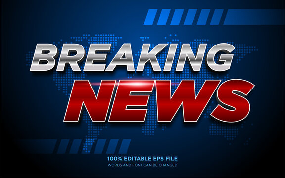 Breaking News 3D editable text style effect