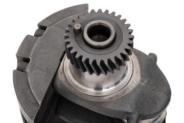 New engine crankshaft. Spare part.