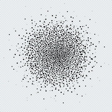 Black Random Abstract Dots Circle Silhouette Shape
