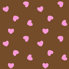 Romantic seamless pattern with pink hearts. Vector illustration. Image for Valentine's poster or cover. Repeating, endless design. Print for textiles, fabric, wallpaper, cards, gift wrap and clothes