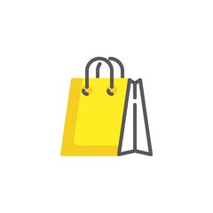 Shopping bag line icon. linear style sign for mobile concept and web design. Paper bag outline vector icon. Symbol, logo illustration. Vector graphics
