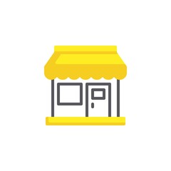 Store front line icon. linear style sign for mobile concept and web design. Shop supermarket outline vector icon. Symbol, logo illustration. Vector graphics