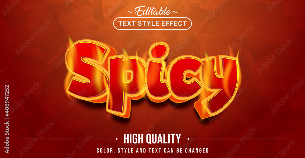 Poster Editable text style effect - Spicy text style theme.