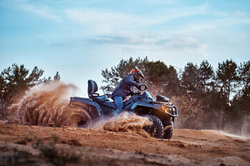 Cross-country quad bike race, extreme sports