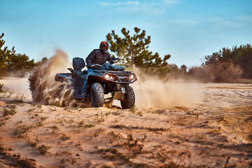 Cross-country quad bike race, extreme sports