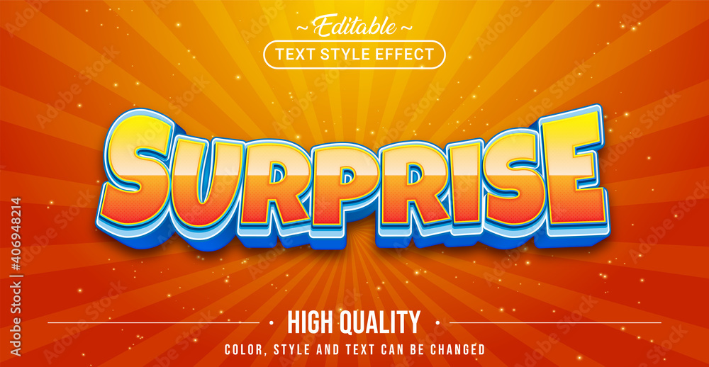 Poster Editable text style effect - Surprise text style theme.